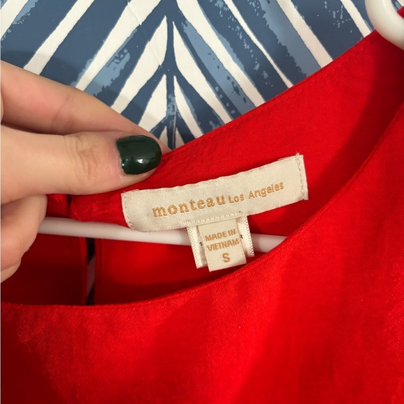 Monteau Los Angeles Vibrant Red Tank Top SMALL - Picture 2 of 3